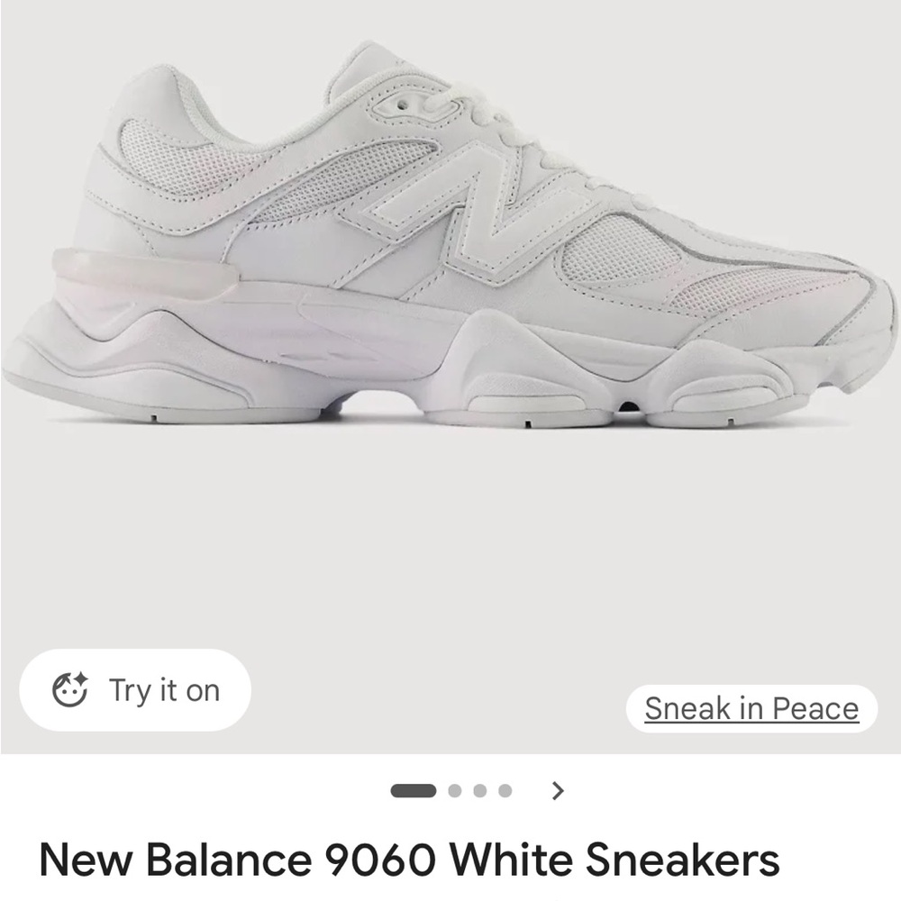 White New Balance 9060 Barely Worn